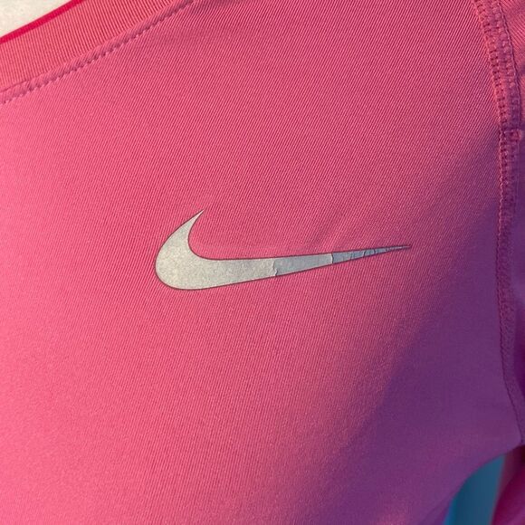 Nike Pro Combat Fitted Dri-Fit Tee Hot Pink Activewear Long Sleeve V-Neck XS - Picture 4 of 7
